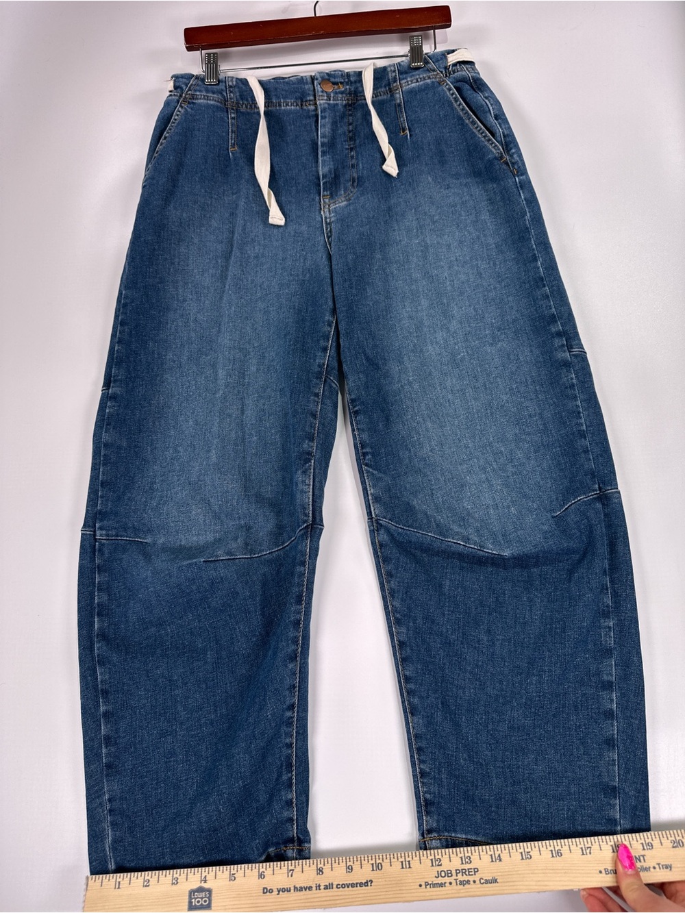 Pilcro and the Letterpress High Rise Wide Leg Barrel Drawstring Jeans Blue 28 - Picture 12 of 12